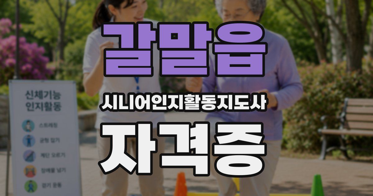 갈말읍 시니어인지활동지도사 자격증