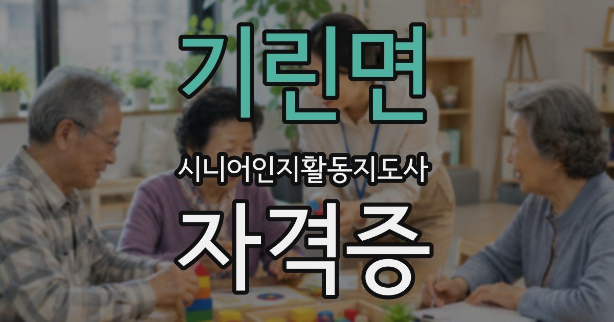 기린면 시니어인지활동지도사 자격증