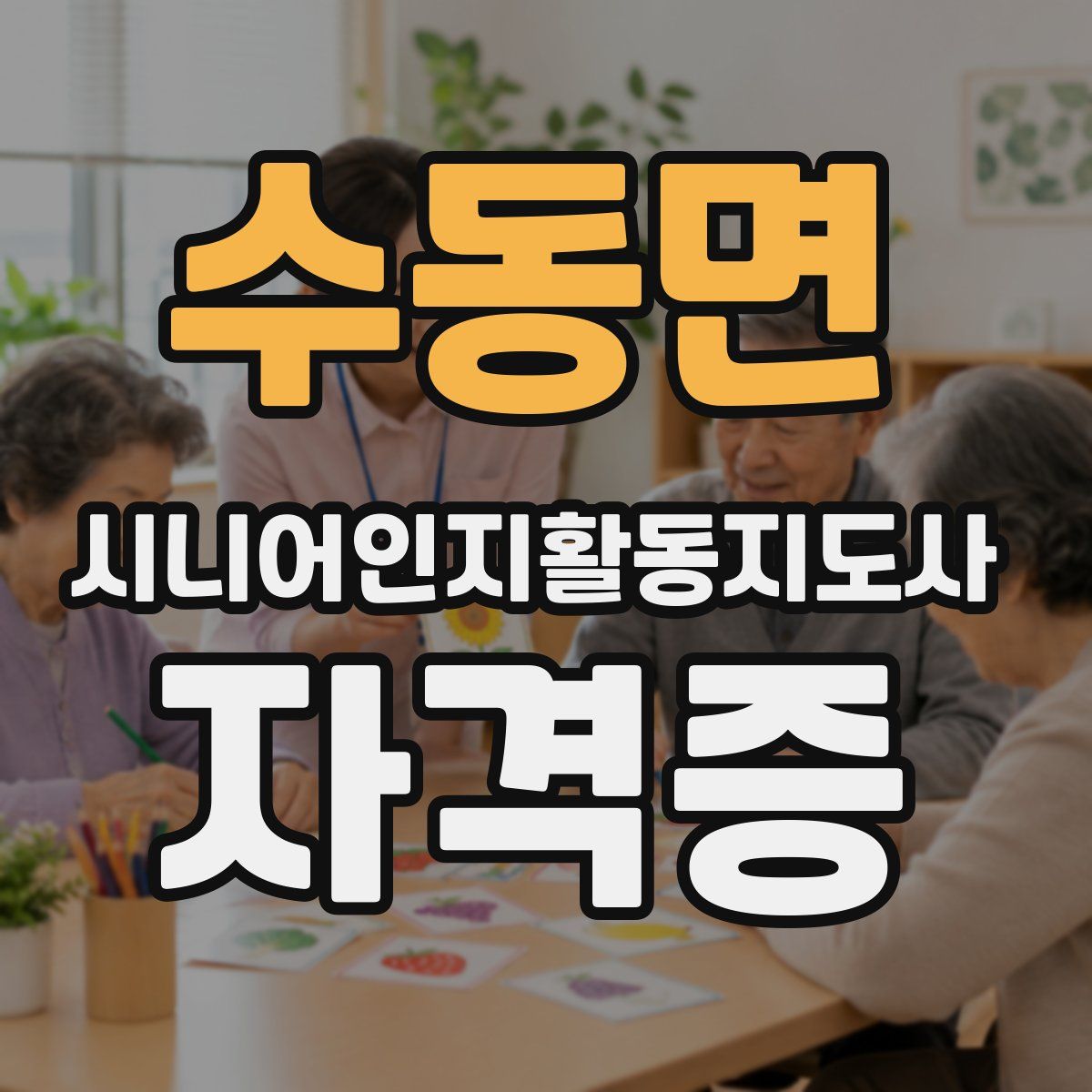 수동면 시니어인지활동지도사 자격증