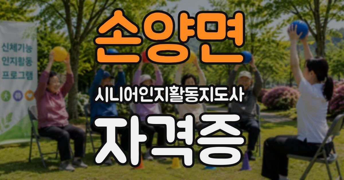 손양면 시니어인지활동지도사 자격증
