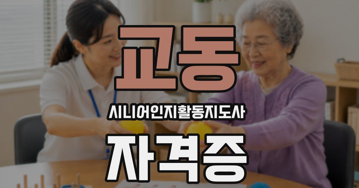 교동 시니어인지활동지도사 자격증