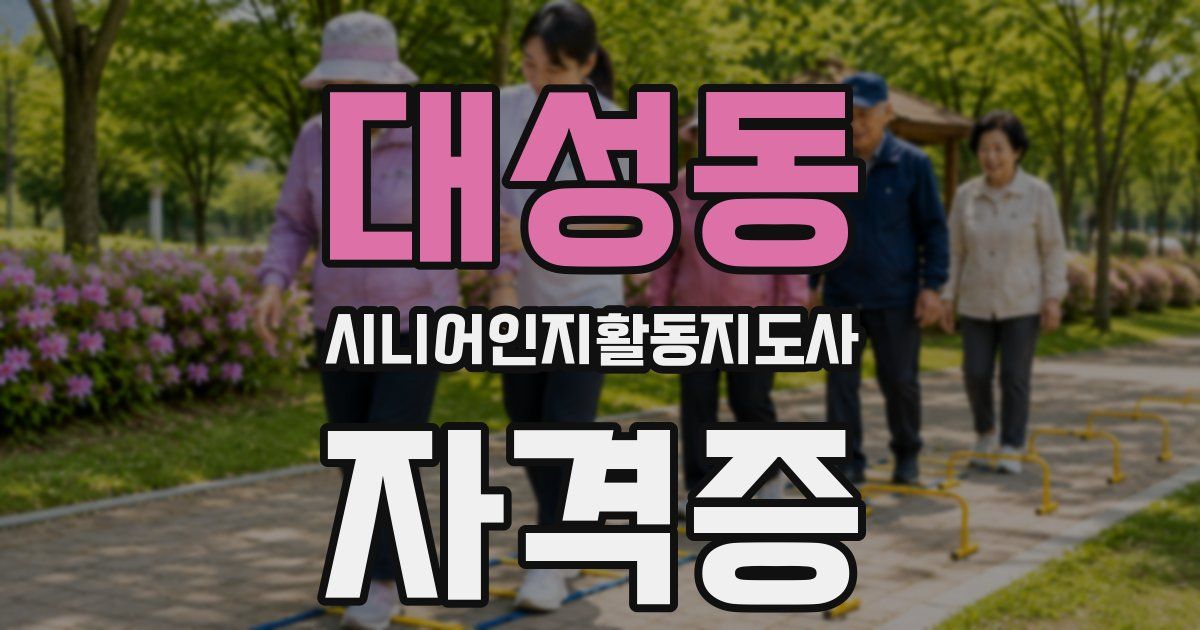 대성동 시니어인지활동지도사 자격증