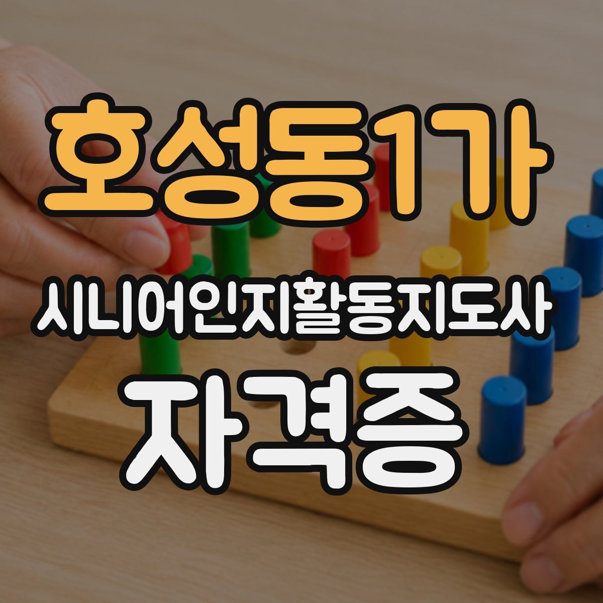 호성동1가 시니어인지활동지도사 자격증