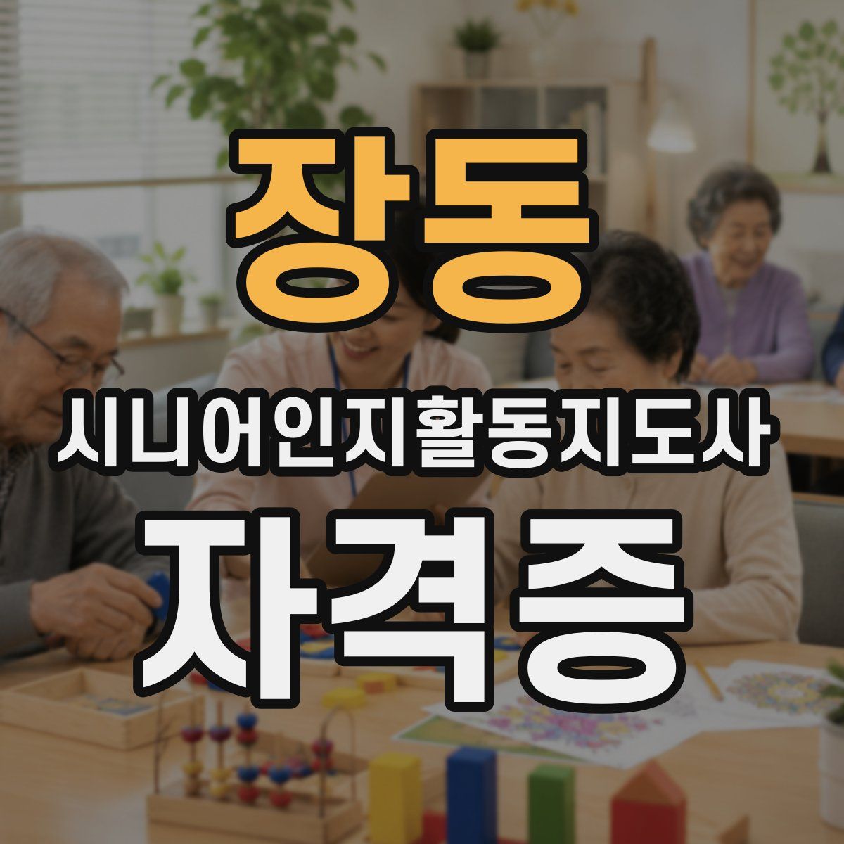 장동 시니어인지활동지도사 자격증
