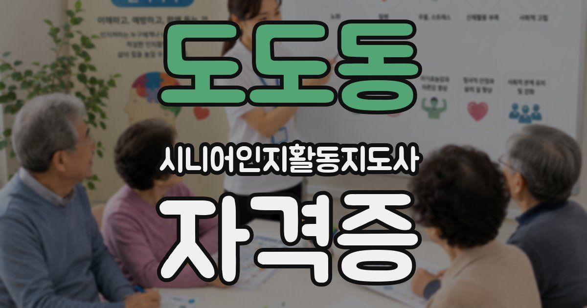 도도동 시니어인지활동지도사 자격증