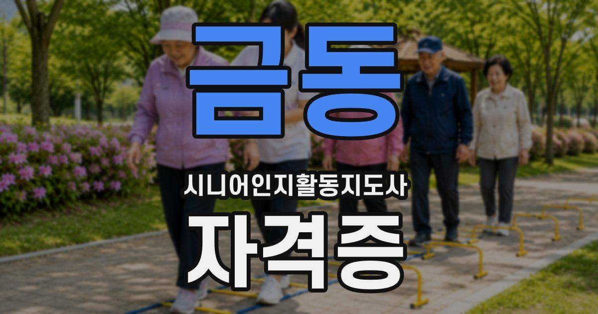 금동 시니어인지활동지도사 자격증