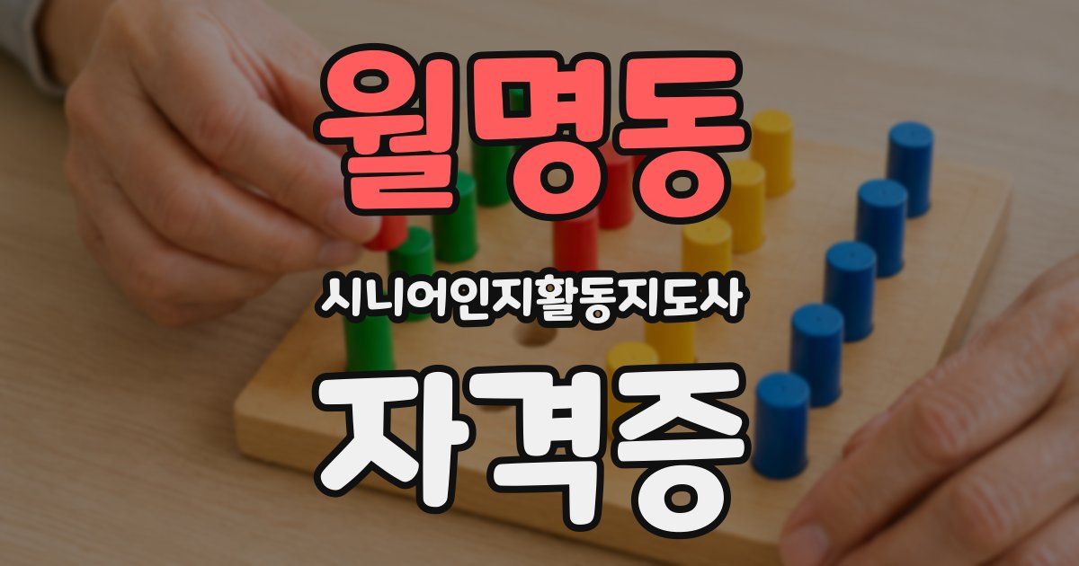 월명동 시니어인지활동지도사 자격증