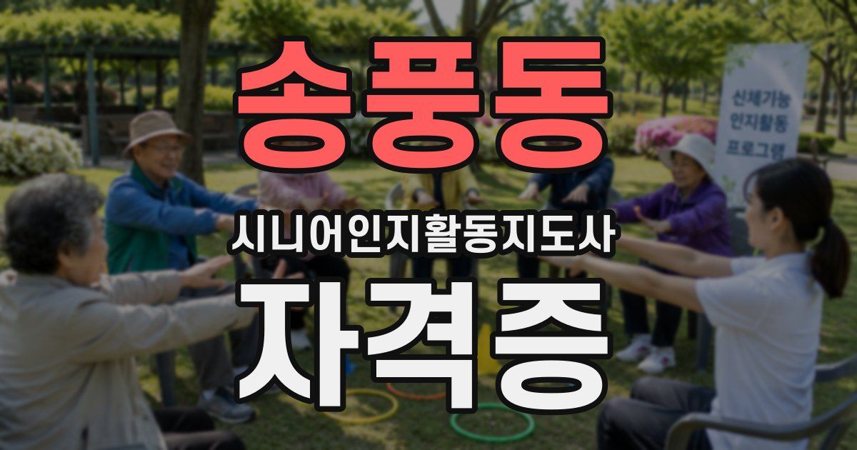 송풍동 시니어인지활동지도사 자격증