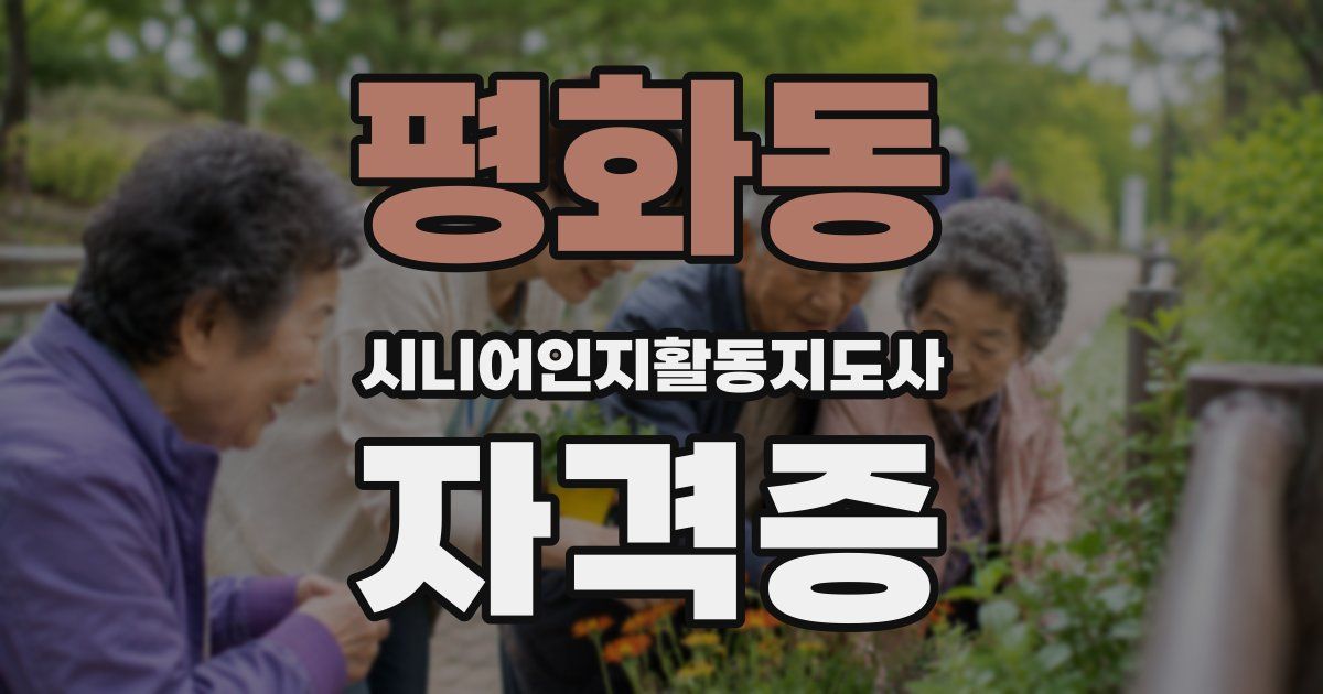 평화동 시니어인지활동지도사 자격증