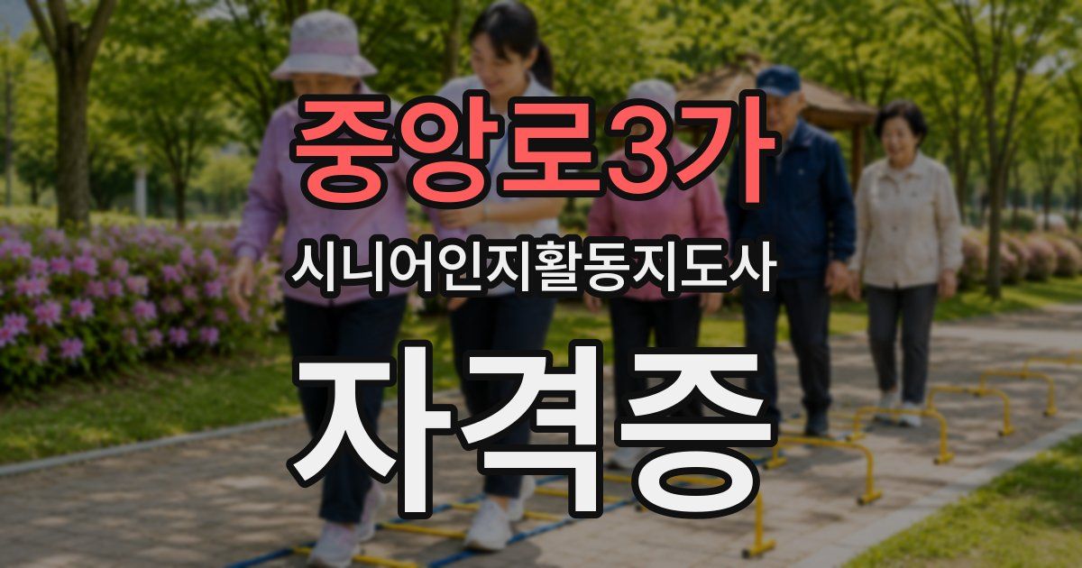 중앙로3가 시니어인지활동지도사 자격증