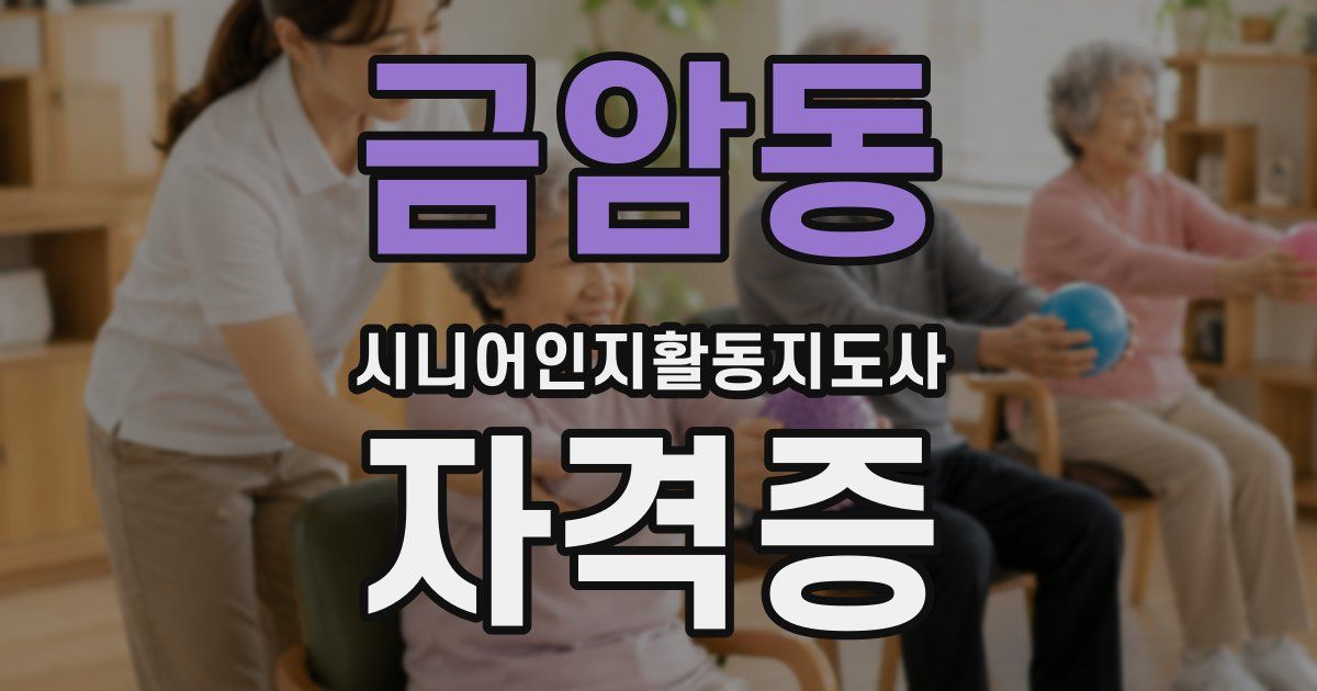 금암동 시니어인지활동지도사 자격증