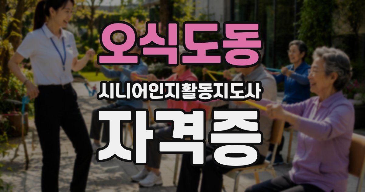 오식도동 시니어인지활동지도사 자격증