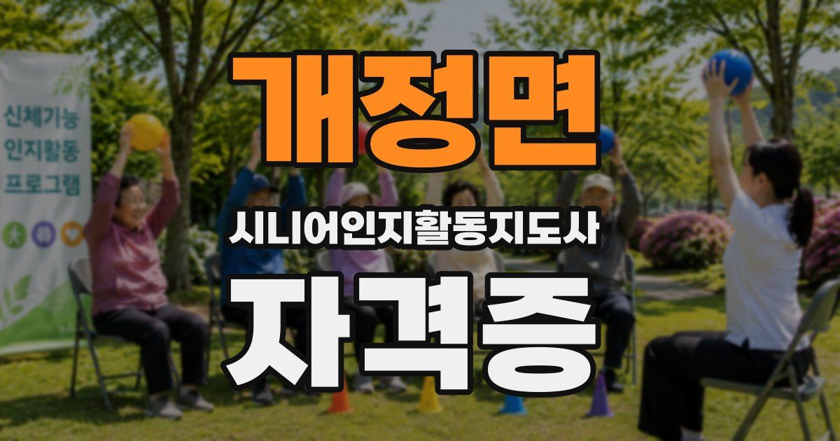 개정면 시니어인지활동지도사 자격증