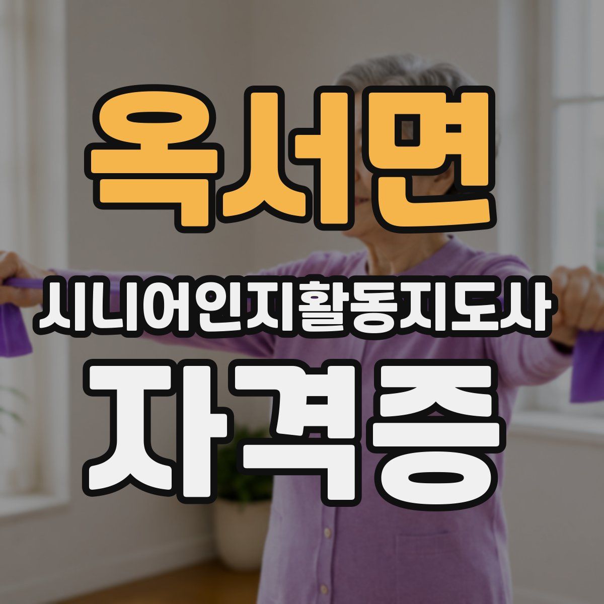 옥서면 시니어인지활동지도사 자격증