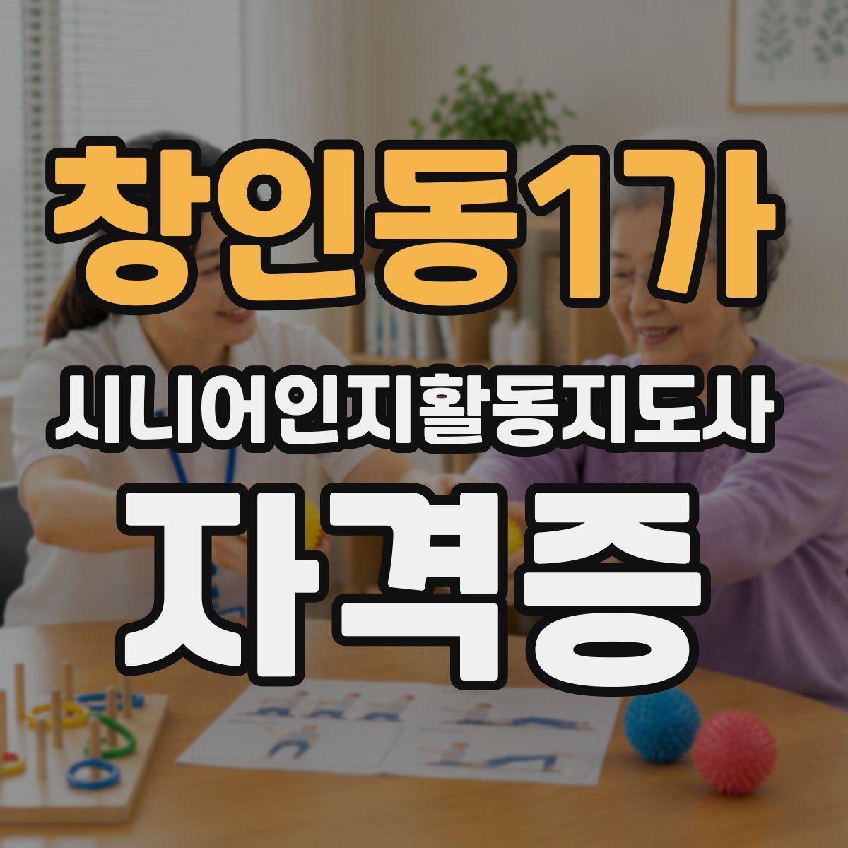 창인동1가 시니어인지활동지도사 자격증