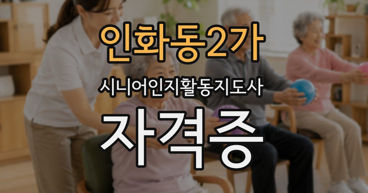 인화동2가 시니어인지활동지도사 자격증