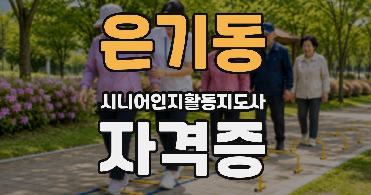은기동 시니어인지활동지도사 자격증