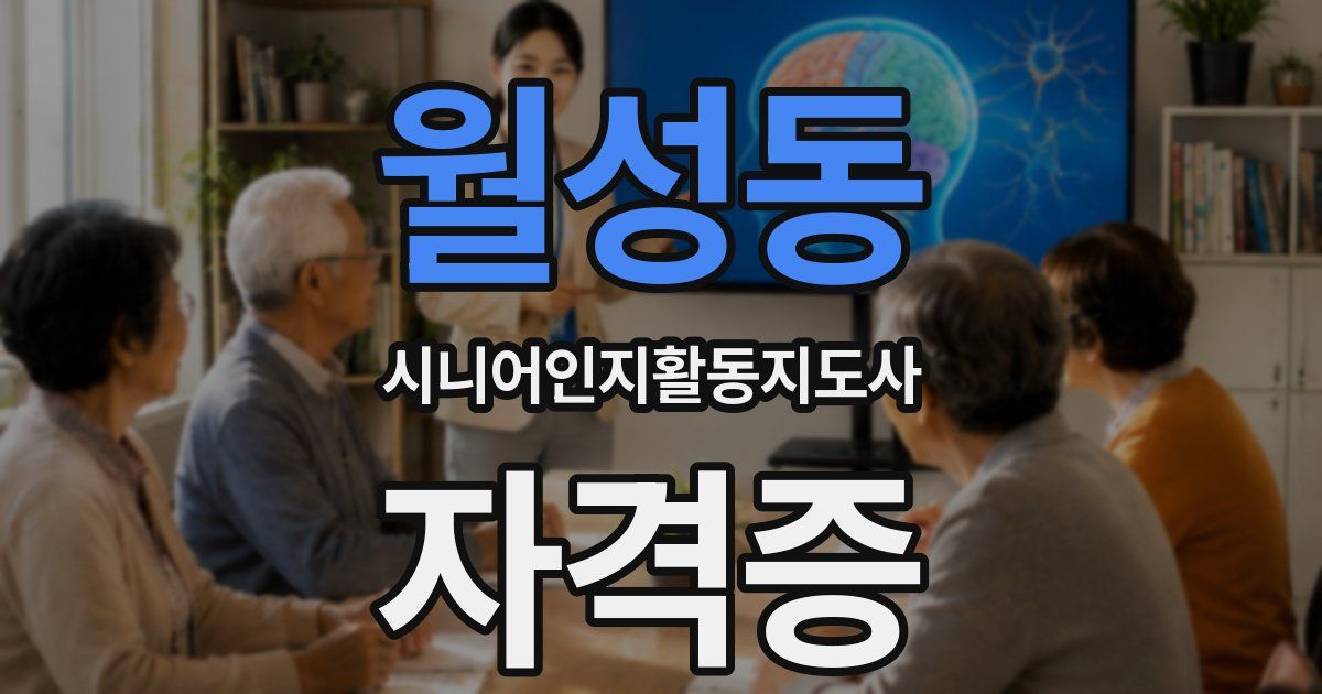 월성동 시니어인지활동지도사 자격증