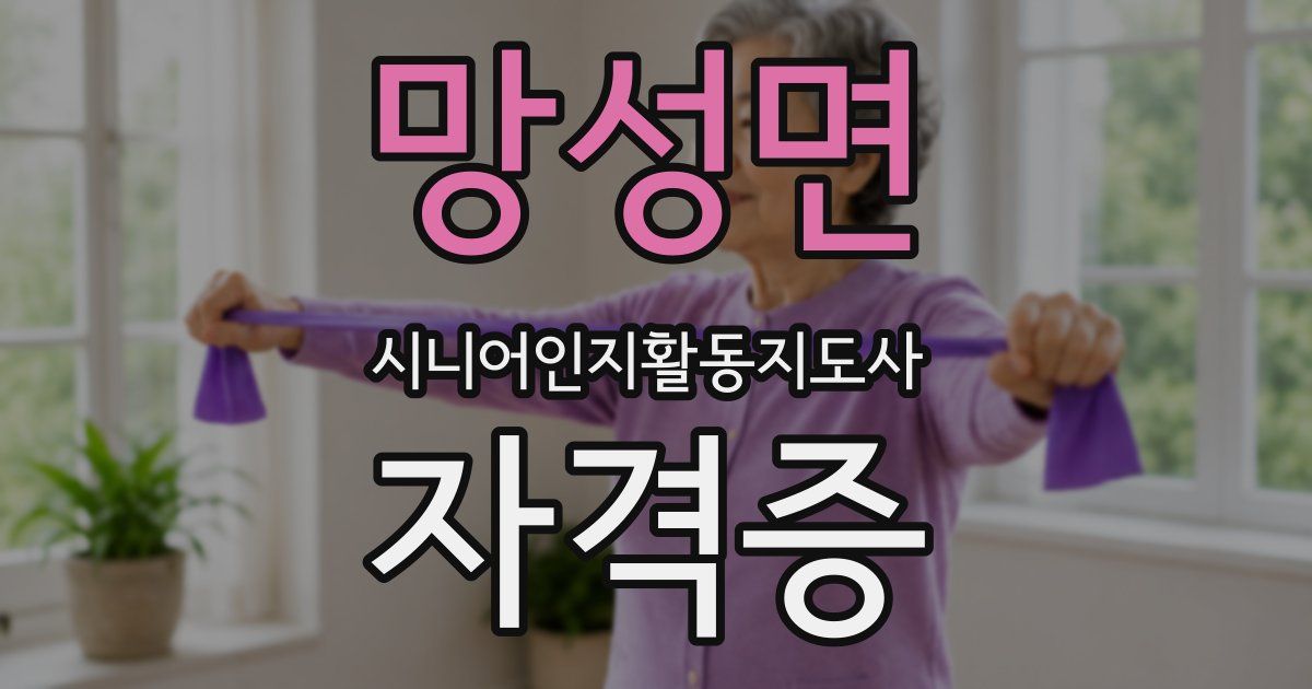 망성면 시니어인지활동지도사 자격증