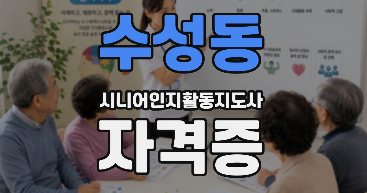 수성동 시니어인지활동지도사 자격증
