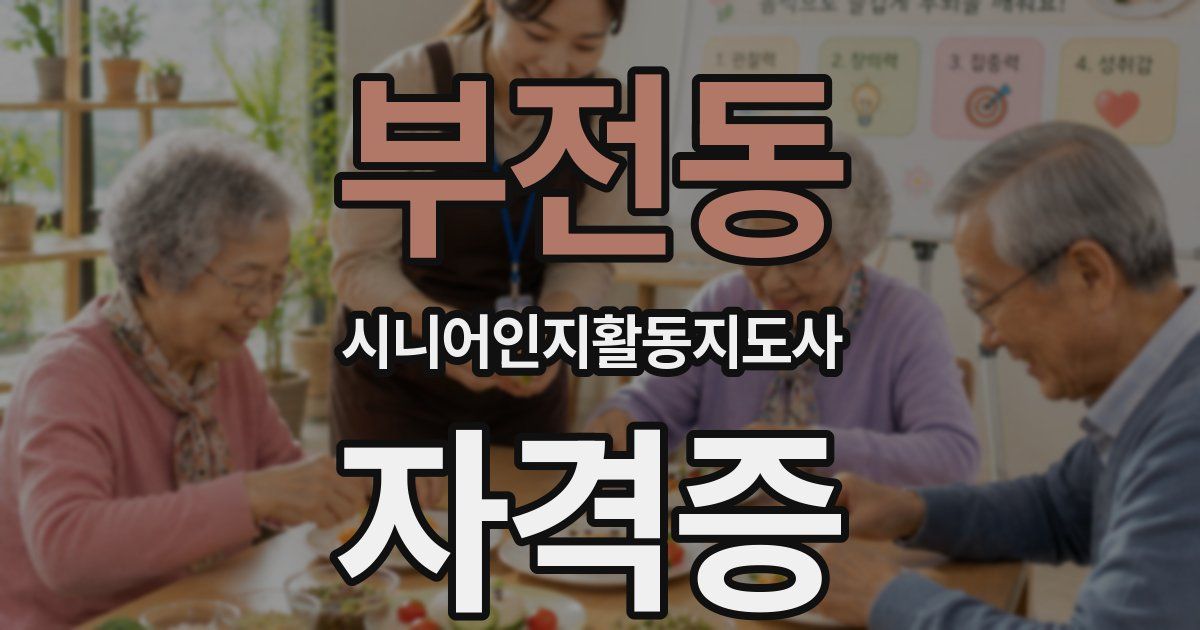부전동 시니어인지활동지도사 자격증