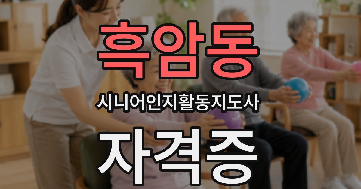 흑암동 시니어인지활동지도사 자격증