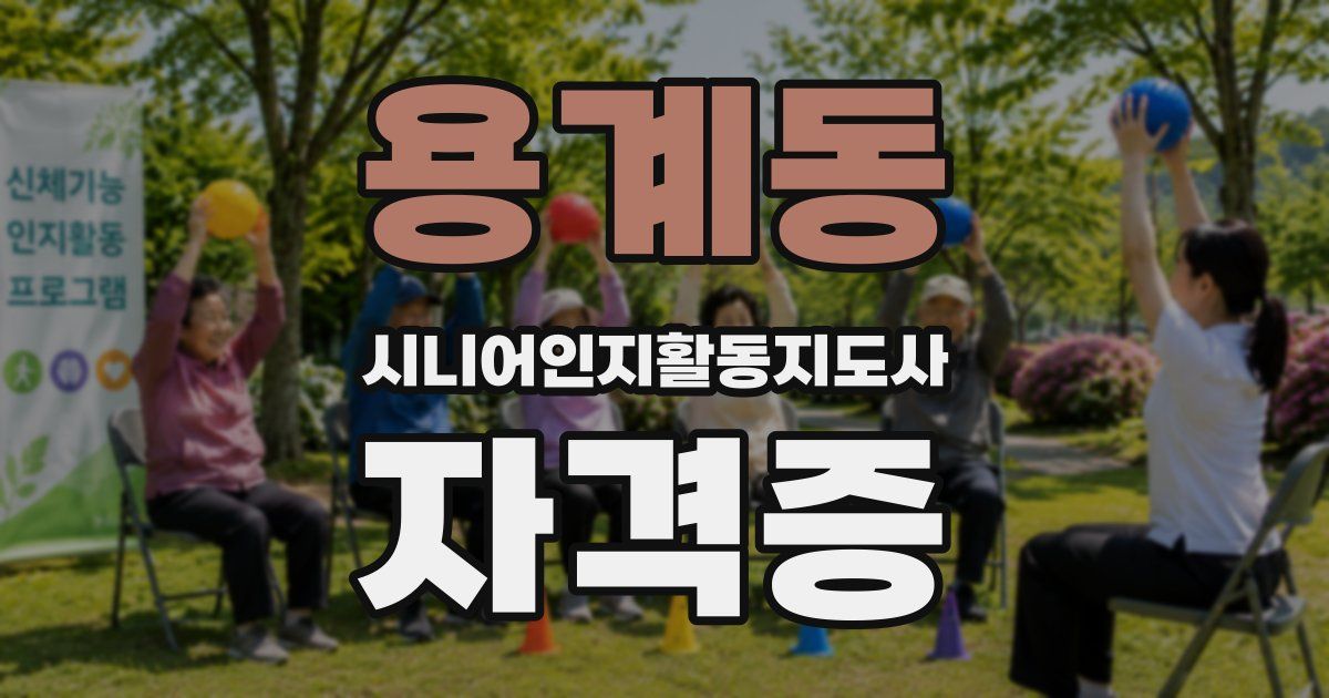 용계동 시니어인지활동지도사 자격증