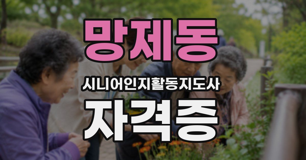 망제동 시니어인지활동지도사 자격증