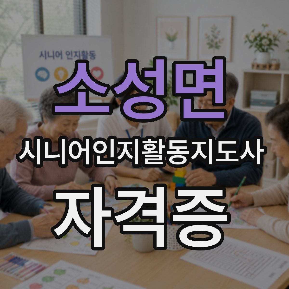 소성면 시니어인지활동지도사 자격증