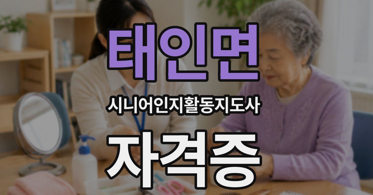 태인면 시니어인지활동지도사 자격증