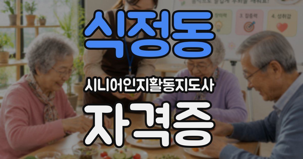 식정동 시니어인지활동지도사 자격증