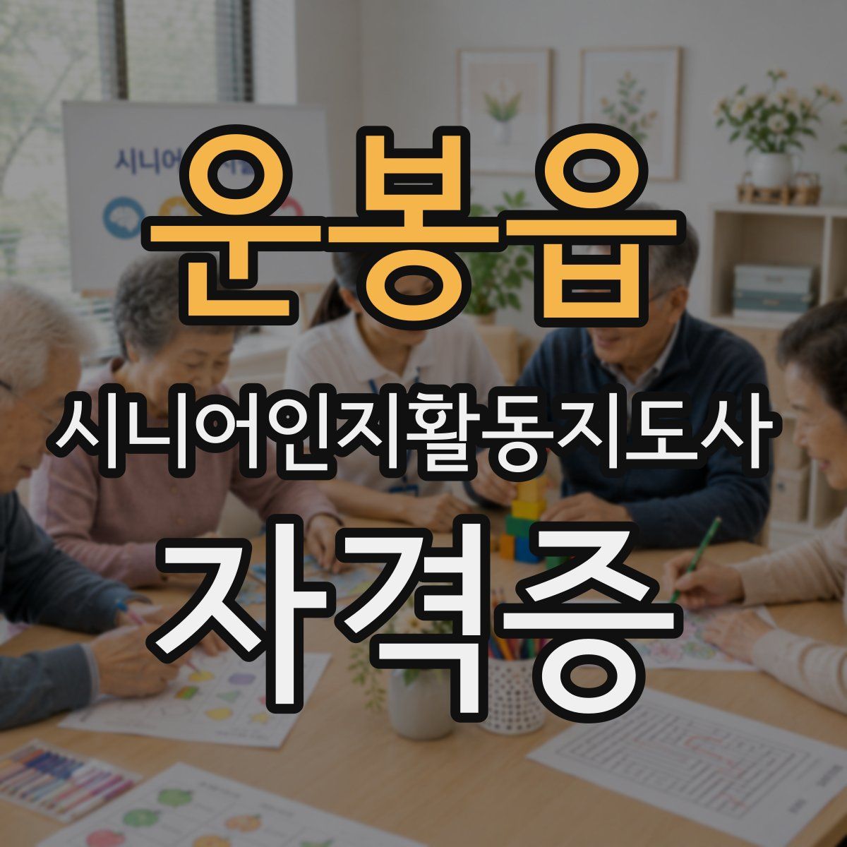 운봉읍 시니어인지활동지도사 자격증