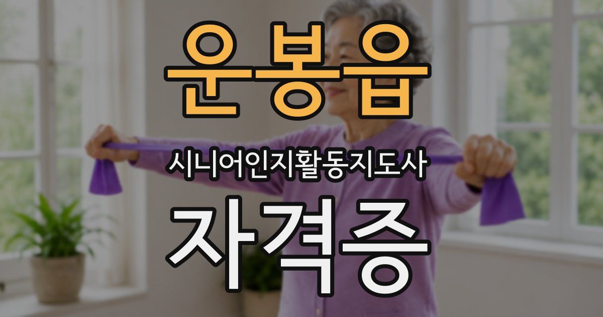 운봉읍 시니어인지활동지도사 자격증