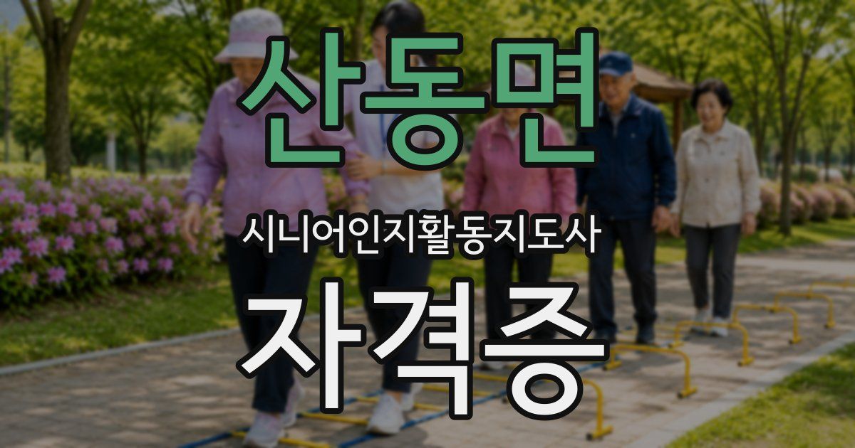 산동면 시니어인지활동지도사 자격증