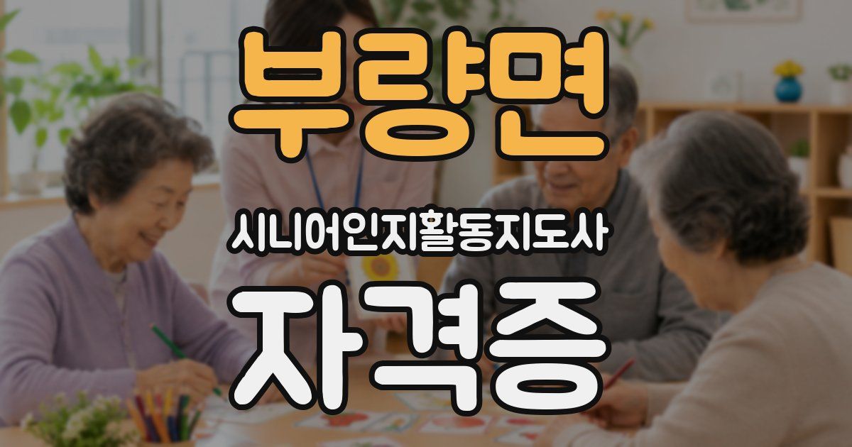 부량면 시니어인지활동지도사 자격증