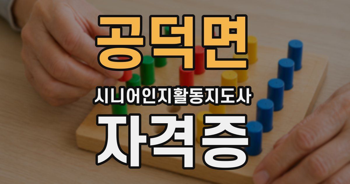 공덕면 시니어인지활동지도사 자격증