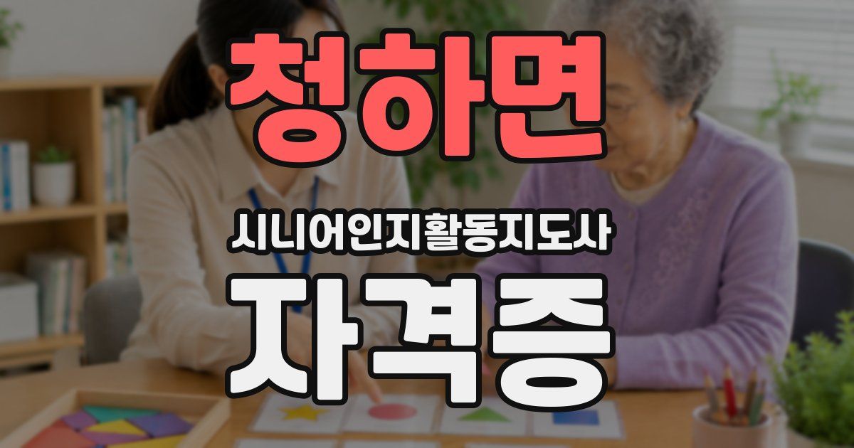 청하면 시니어인지활동지도사 자격증