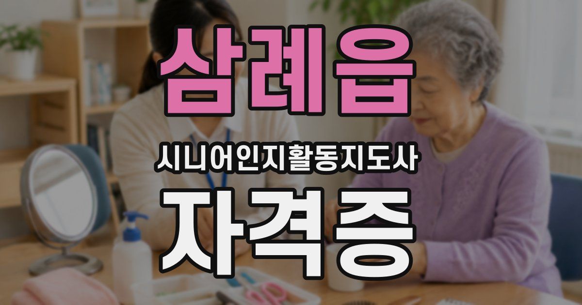 삼례읍 시니어인지활동지도사 자격증
