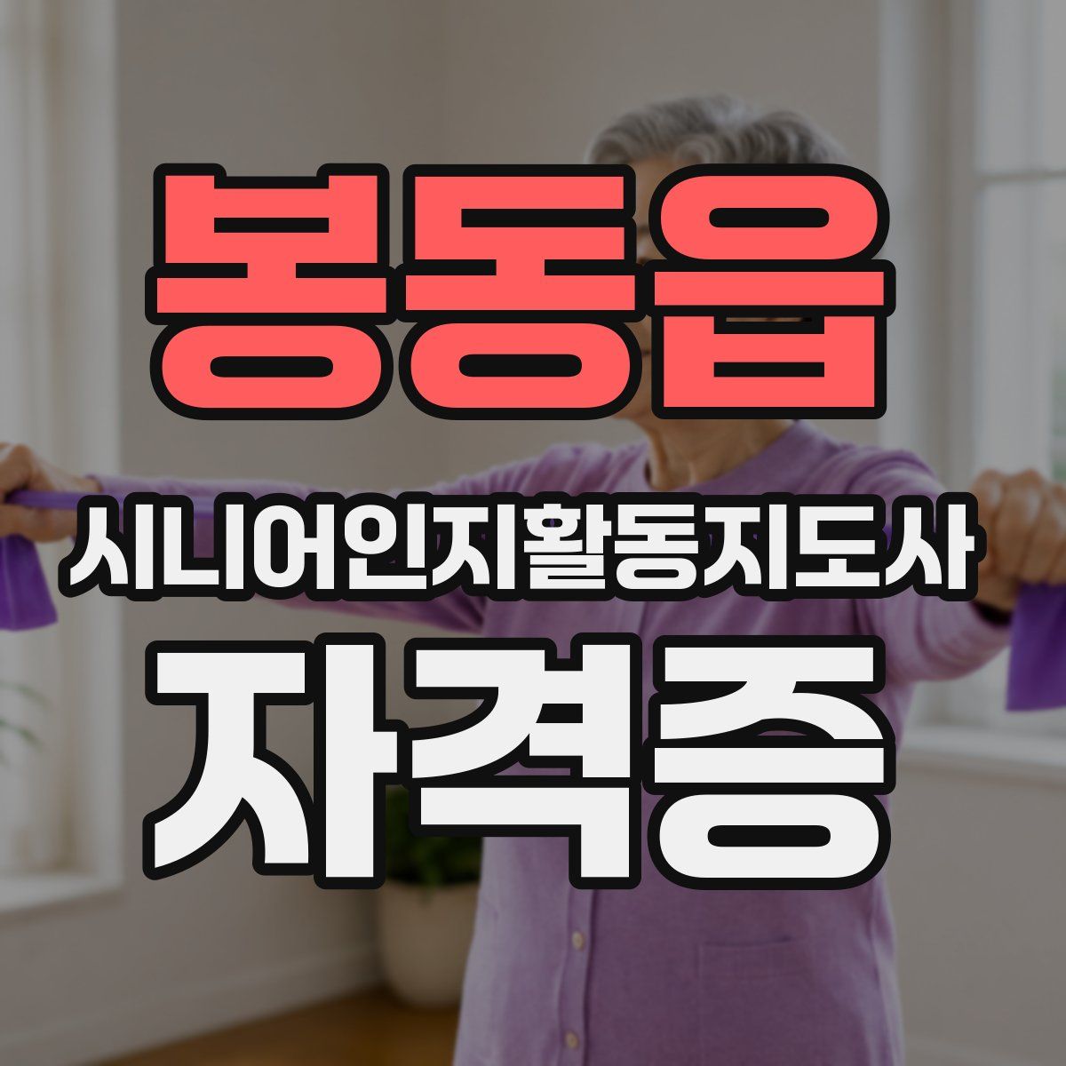 봉동읍 시니어인지활동지도사 자격증
