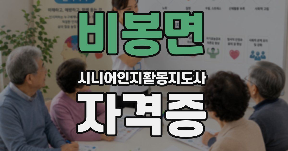 비봉면 시니어인지활동지도사 자격증