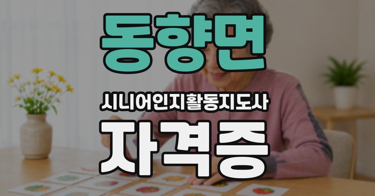 동향면 시니어인지활동지도사 자격증