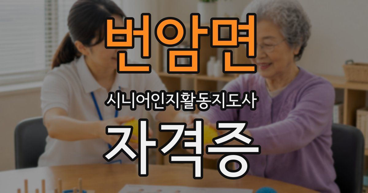 번암면 시니어인지활동지도사 자격증