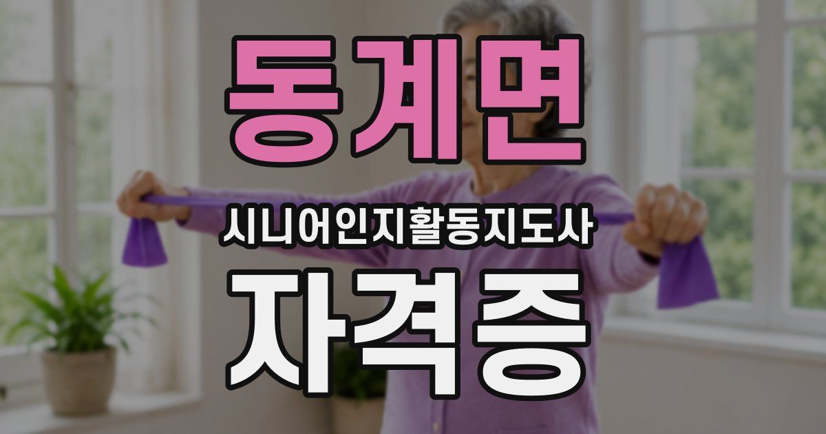 동계면 시니어인지활동지도사 자격증