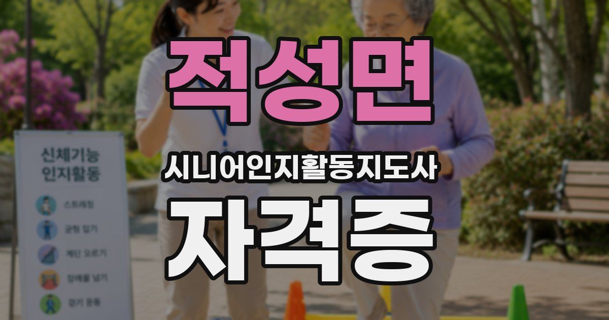 적성면 시니어인지활동지도사 자격증