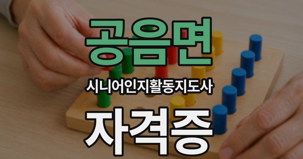공음면 시니어인지활동지도사 자격증