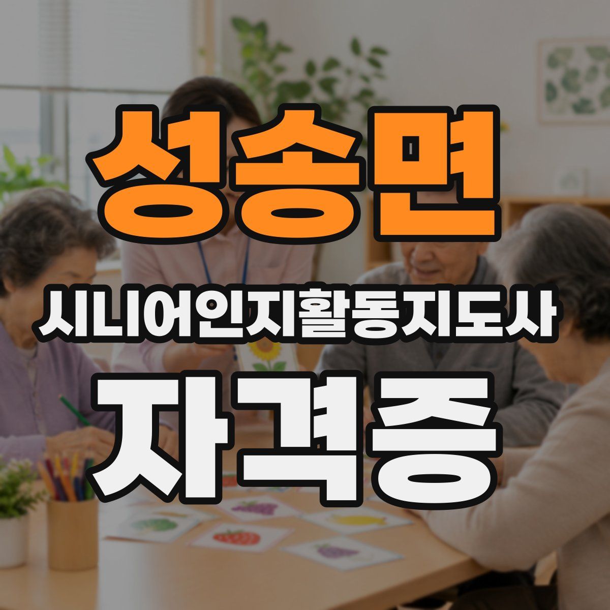 성송면 시니어인지활동지도사 자격증