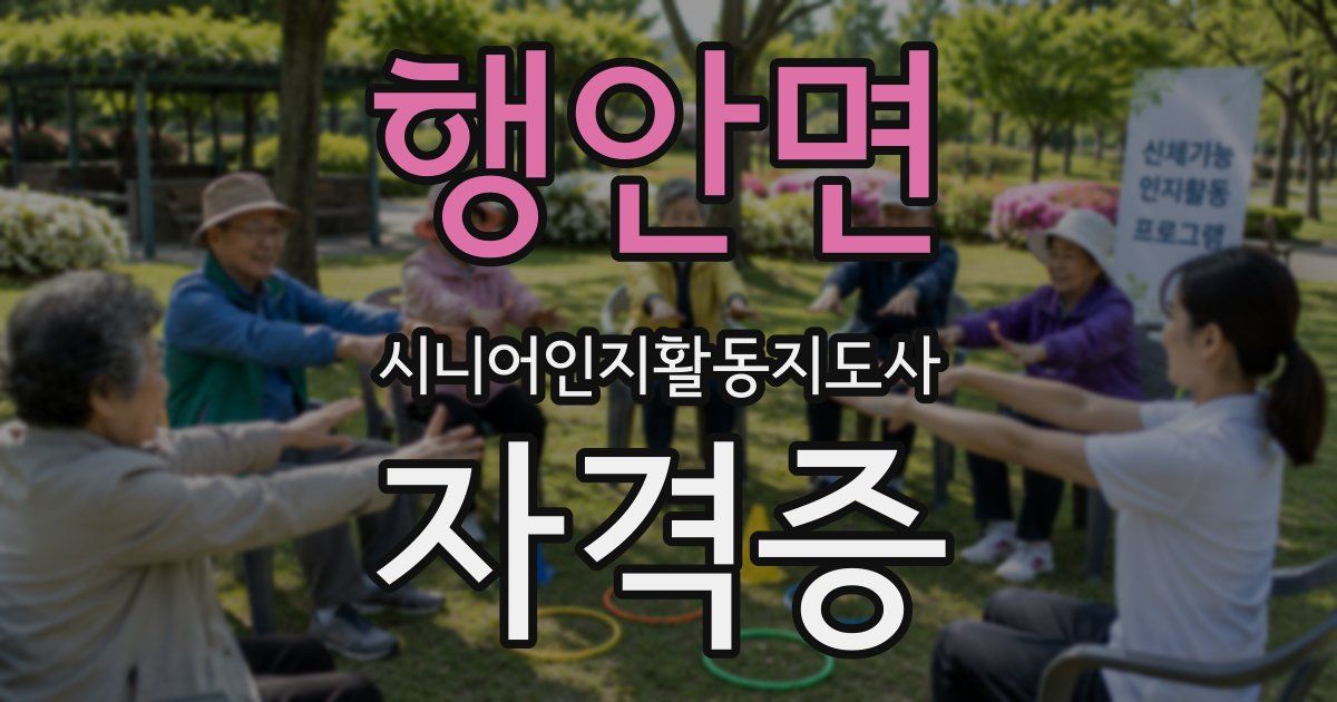 행안면 시니어인지활동지도사 자격증