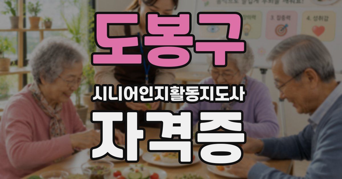 도봉구 시니어인지활동지도사 자격증
