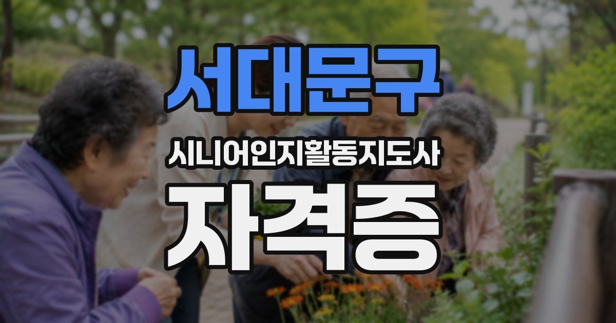 서대문구 시니어인지활동지도사 자격증