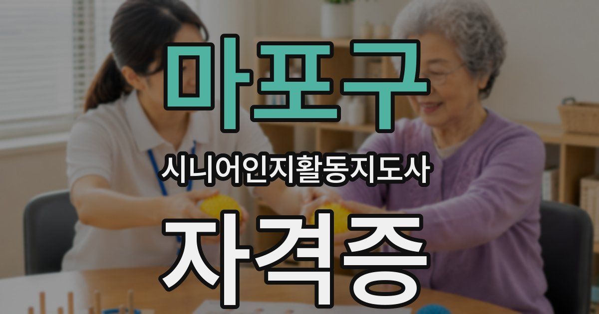 마포구 시니어인지활동지도사 자격증